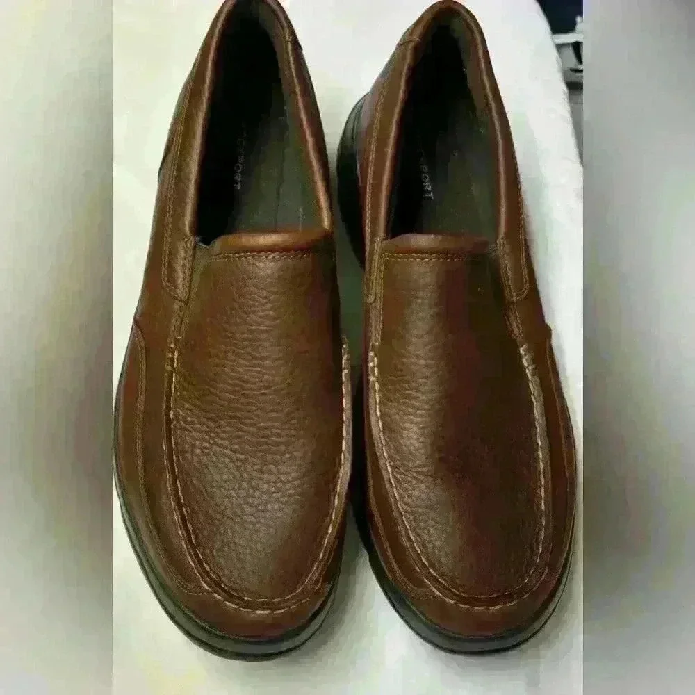 Rockport Men’s Eureka Plus Slip On Pro Walker Casual Shoes Walnut Size 13W NWOT